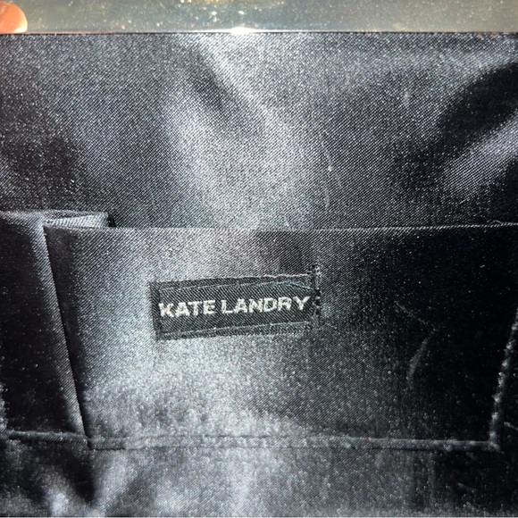 Kate Landry Women’s Black Glitter Chain Clutch Purse Handbag - Picture 6 of 6